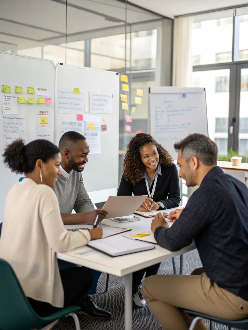 An image of a diverse group of people participating in a classroom-style workshop, engaging with a facilitator, representing the Educational Workshops.
